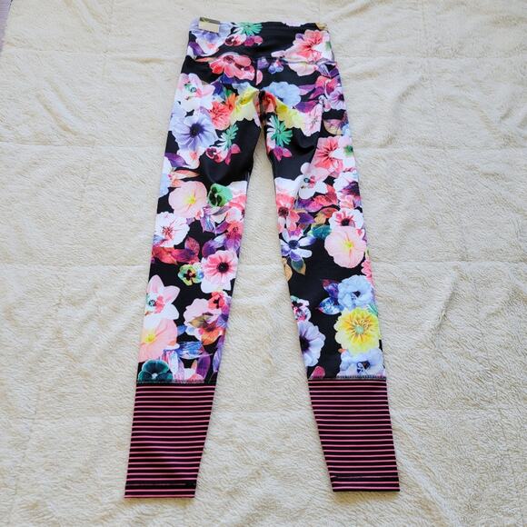 Old Navy Floral & Stripe High Rise Fitted Tight Leggings - Picture 3 of 5
